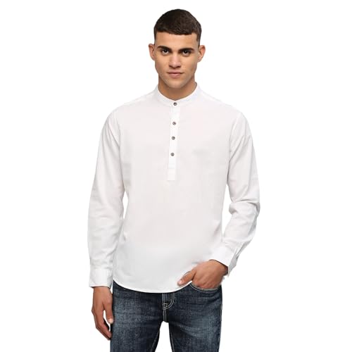 Image of Pepe Jeans Men's Cotton Blend Regular Kurta