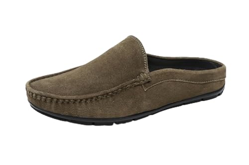 Image of ARAMISH Suede Half Loafers for Men | Men's Open Loafer Shoes