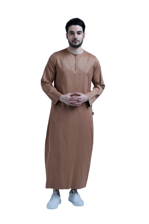 mashroo Classic Omani Brown Thobe Jubba for Men-picture-10