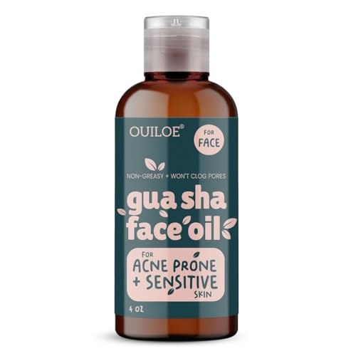 Ouiloe Non Greasy Gua Sha Oil for Acne Prone, Sensitive Skin - Non Comedogenic Face Oil for Guasha...
