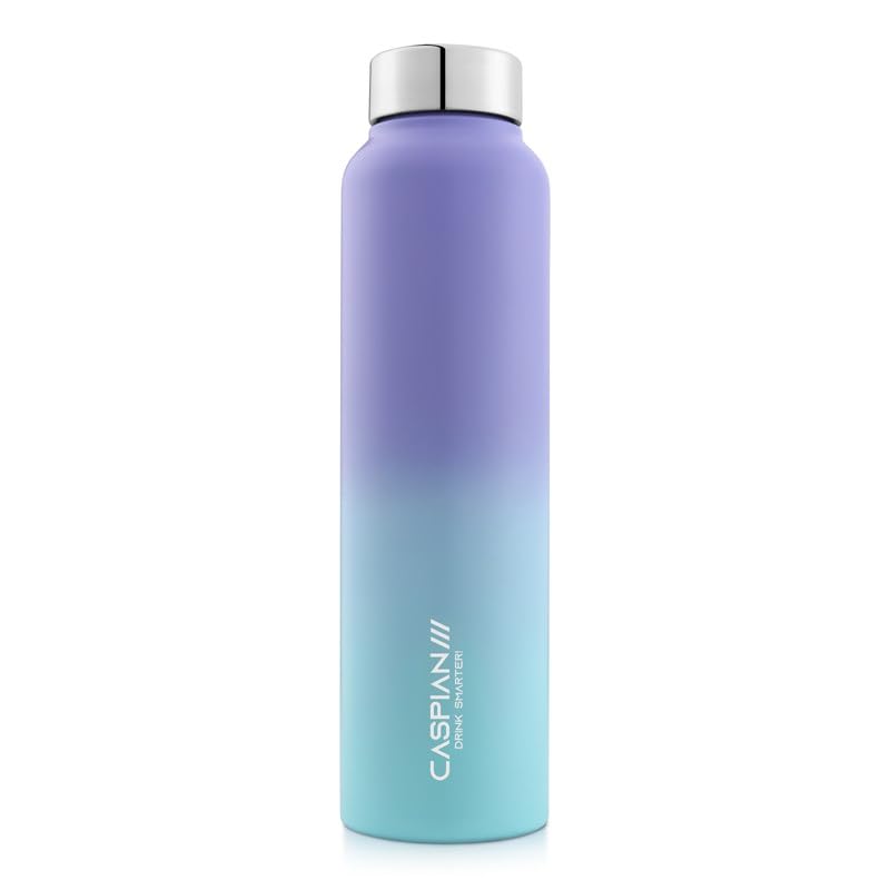 CASPIAN /// Astra Stainless Steel Water Bottle (Lilac Lagoon, 1 Litre, Set of 1)| Leak Proof Thunder for Fridge Home Office Travel School Kids Boys Girls Adults Sports Gym Yoga