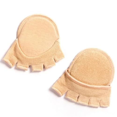 Demi-chaussettes invisibles talons hauts rembourrage éponge coton cinq doigts