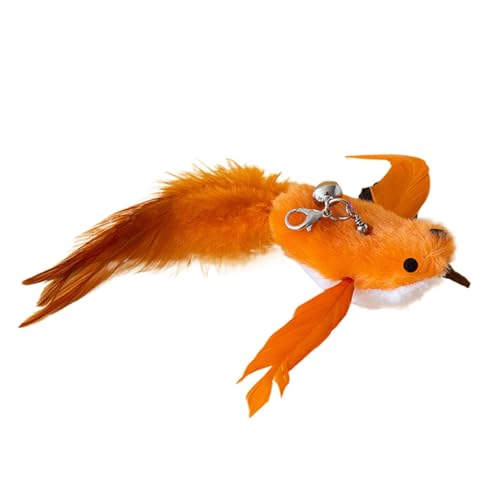 猫の羽のおもちゃの詰め替え、猫じゃらしの杖のアタッチメント | フェザー リフィル ティーザーワンド用ヘッド,公園、屋外、自宅、アパート用の羽と鈴が付いたインタラクティブな猫のおもちゃ