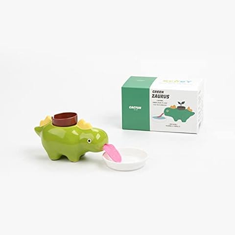 QZTY Plant Pot Self Watering Succulent Pot Animal Tongue Drinking Cute Style Ceramic Mini Backpack Seed&Soil Not Including Cover