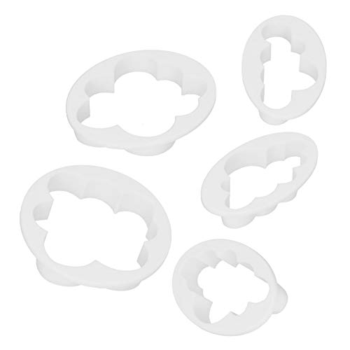 Cryfokt Juego de 5 Cortadores de Galletas de Plástico, Fácil de Usar y Limpiar, Apto para Lavavajillas, Ideal para Hacer Tartas de Mousse, Arcilla Ultraligera, Apto para Herramientas de Decoración