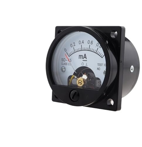 Ampèremètre analogique rond CC 0-100 mA SO-45 noir pour tableau électrique