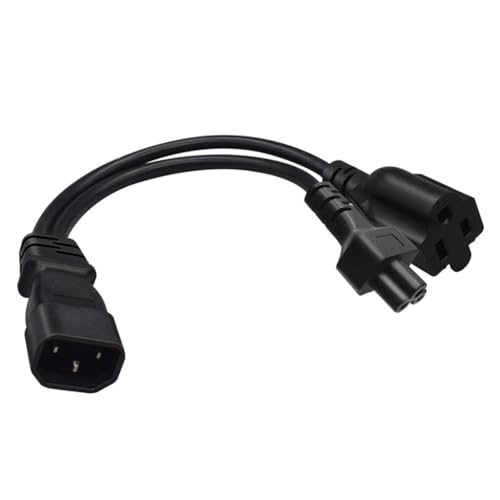 IEC320 C14 Male to C5 + 5-15R Female Splitter Adapter Cable Cord C14 Splitter