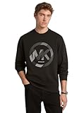 Michael Kors Sudadera de cuello redondo con logotipo Mk Sport para hombre, Negro, Large