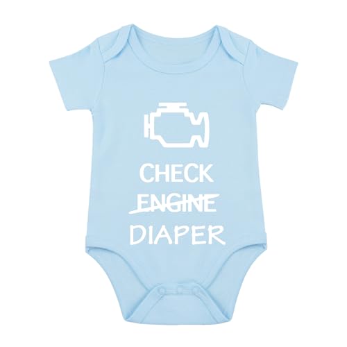 Image of Check Engine Diaper Baby Bodysuit Mechanic Outfit f1 Clothes Baby Race Car Outfit Funny Babies Bodysuit