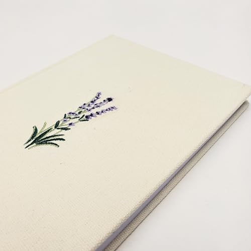 Image of Kelly Green Delicate Floral Cream Hardcover Fabric Journal (43975)