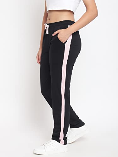 Image of Li'l Tomatoes Girls Cotton Trackpant | Side Stripe Design | Soft & Comfortable Casual Wear | Drawstring Waist | 7-16 Years