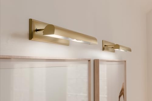 Image of Kichler Carston 2-Light Picture Light, Updated Traditional Light in Champagne Bronze with White Interior, for Framed Art, Mirror or Built-in Shelving (4.75 inch x 24.25 inch), 52686CPZ