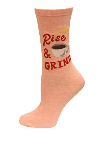 Image of Hot Sox Rise And Grind Socks, Pink Heather, 1 Pair, Women Shoe 4-10