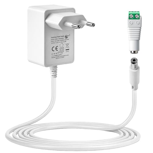 12V 2A Alimentation pour Rubans à LED, Ruban Led Connector AC 200-240V à DC 12V Adaptateur,...