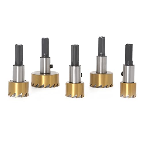 CENPEK 5 Pcs Drill Bit Set, (16/18.5/20/25/30) MM HSS Carbide Tip Hole Saw Tooth Drill Drill Bit, Hole Saw Kit - Image 3