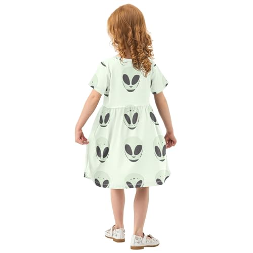 Girls Summer Dresses Short Sleeve Swing Casual Ruffle Dresses for Kids Girls3