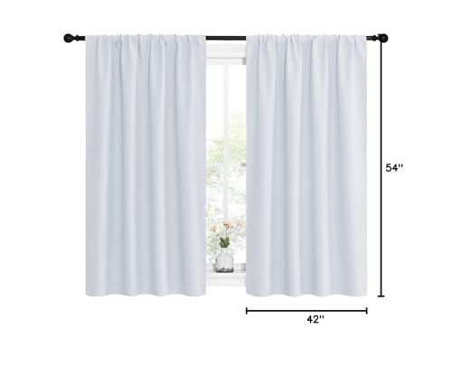 image for NICETOWN Greyish White Window Curtain Panels - Thermal Insulated Rod P