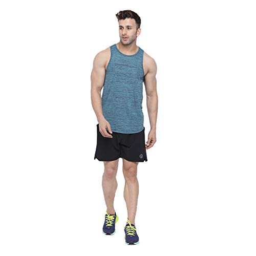 Image of CHKOKKO Men Polyester Printed Gym Co-Ord Sets Sleeveless Tank Top With Shorts
