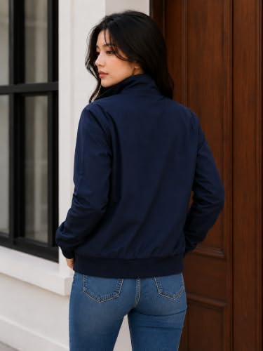 Image of Women's Regular Fit Jacket For Casual Wear || Full Zip Mock Neck Casual Jacket | Full Sleeve Oversized Stylish Jacket For Women ||Regular Fit Zip-Up Casual jacket | bomber jacket for women
