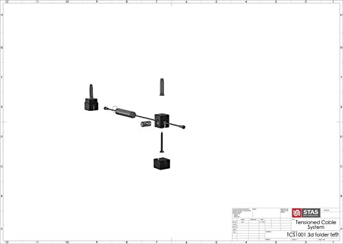 Image of STAS qubic with Clear Cable Glider 98.43 inch + STAS Zipper Hook - Single Point Hanging System for wall or Ceiling