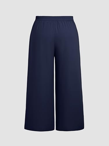 CIDER Solid High Waist Pleated Wide Leg Trousers Curve & Plus4