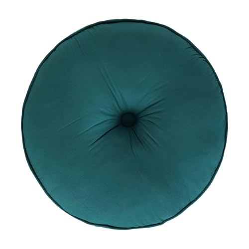 Image of Reversible 60x60x10 cm Woven Quilted Peacock Floor Cushion with Cotton Filler for Seating, Patio Seat, Meditation, Yoga, Pooja, Guests, Living Room, Bedroom, Large Size 24x24x4 Inch