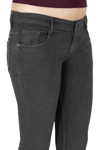 Image of TWGE - Women's Mid Rise Skinny Fit Jeans - Single Button, Stretchable Denim Pants - Ankle Length - Stylish Casual Wear