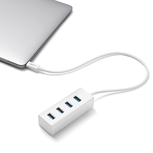 Image of AmazonBasics USB 3.1 Type-C to 4 Port USB Hub - White