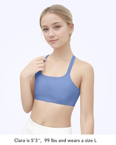 SALIA GIRL Seamless Crossback Training Bra for Tween & Teen Ultra Soft Light Sport Bras4