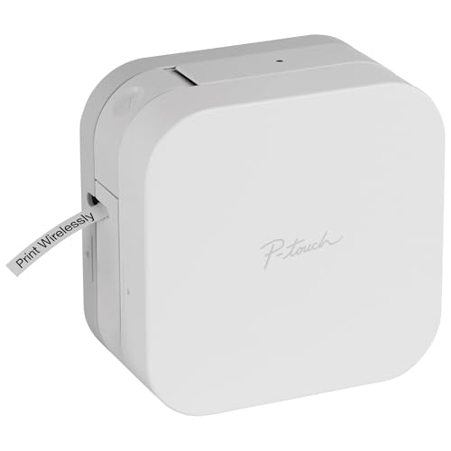 Image of Brother P-Touch Cube Color Smartphone Label Maker, Bluetooth Wireless Technology, Multiple Templates Available for Apple & Android Compatible - White