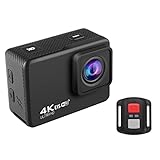 Multifuncional: esta cámara de acción deportiva 4K proporciona función de multiplicación para satisfacer tus necesidades. Tiene modo de bucle, pregrabación, movimiento lento y así sucesivamente. El micrófono de la cámara de acción se puede llevar en el casco o fijado al pecho, lo que puede grabar claramente tu voz.