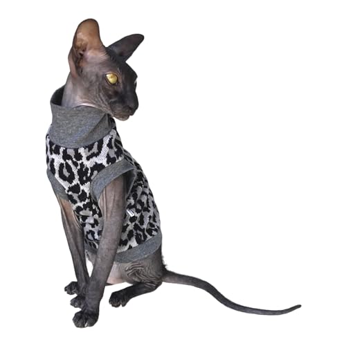 Kotomoda Cat's Cozy Comfort for Hairless Beauties: Winter Turtleneck Panther grey for Sphynx and Naked Cats (Medium) - Image 2