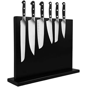 Magnetic Knife Block Double Side Acacia Wooden Magnetic Knife Block 16 X 12 Inches Rack Magnetic Universal Stands with Strong Enhanced Magnets Strip Cutlery Large Organizer Without Knifves
