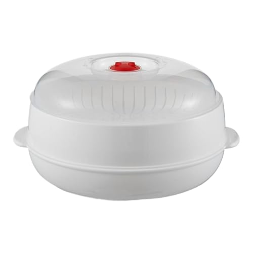 Professional Microwave Steam Cooker Set 2 Pieces Stackable System Microwave Steamer Baske With Measurement Marks Ventilated Lid Non-Slip Base Ideal For Rice Fish Vegetables