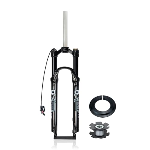 �}�E���e���o�C�N�I�C���T�X�y���V�����t�H�[�N 26/27.5/29�C���` MTB�t�H�[�N �g���x��100mm 1-1/8�X�g���[�g�`���[�u �t�����g�t�H�[�N �f�B�X�N�u���[�L QR 9×100mm �����[�g/�}�j���A�����b�N�A�E�g(Black Remote