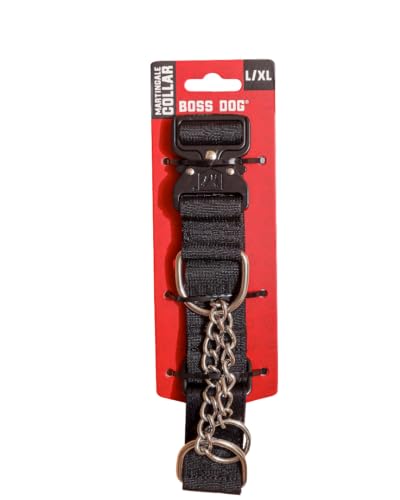 Boss Dog Martingale Collar, Black, Large/X-Large