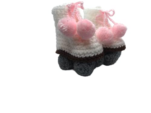 Roller Skate Style Baby Booties (Pastel Pink)