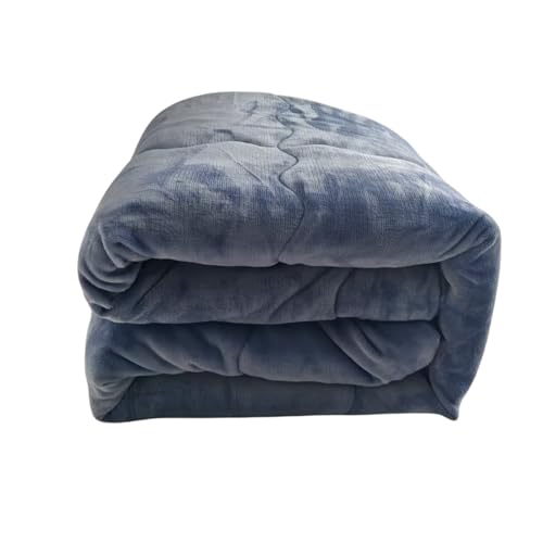 エアロゲル 掛け布団 シングル 三層構造 蓄熱 ポリエステルわた詰め 吸湿発熱 抗菌防臭防ダニ 洗える 防静电 フランネル 140×200cm 2kg (ダークブルー)