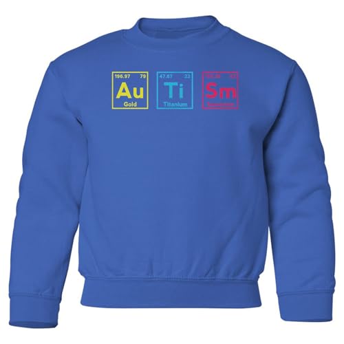 Autism Awareness Elements - Periodic Table Design Youth Crewneck Sweatshirt