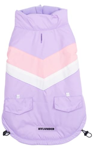 ISUPY ペット服 冬用 ジャケット ダウン 裏起毛 袖なし 犬洋服 ドッグウェア コート 防寒 防風 暖かい 厚手 小型犬 中型犬 大型犬 お出かけ 散歩 アウター (35,パープル)