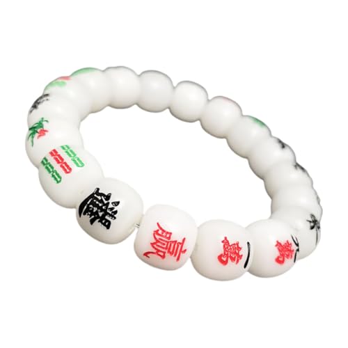 Pulsera de Abalorios Estilo Mahjong Chino Único miniatura 1