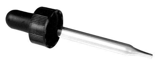 Qorpak CAP-05742 Black Polypropylene Glass Dropper Assembly, 86-88mm Dropper Length (Case of 12)