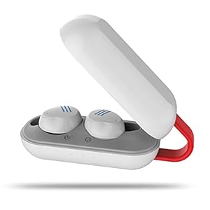 Echte draadloze oordopjes, Bluetooth-hoofdtelefoon, aanraakbediening met draadloze oplaadcase, IPX7 Waterdicht, voor sport, hardlopen, trainen,Wit