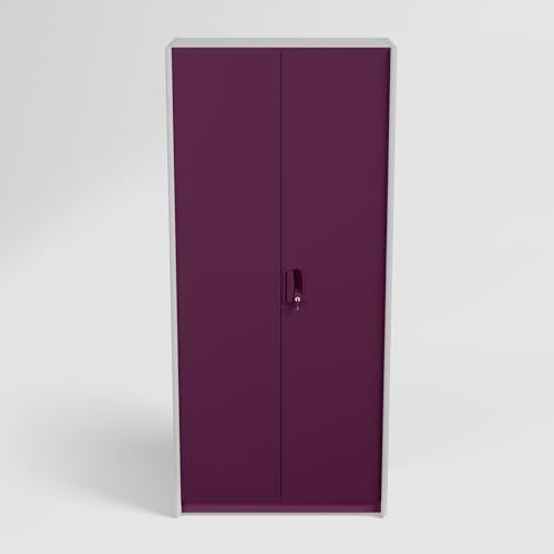 Image of GODREJ INTERIO Neolite 2-Door Steel Almirah (Textured Mulberry), 4 Shelves, 1 Locker 1-Year Warranty, 4 Shelves, 1 Locker