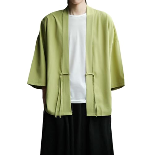 Chemise cardigan homme en soie glacée extensible avec boutons grenouille stylés