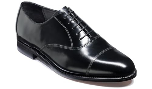 BARKER Cornhill - Zapatos de vestir Oxford de cuero hechos a mano para hombre, elegancia atemporal y artesanĂa superior, Negro Hi Shine, 42.5 EU