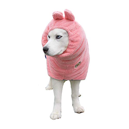 DERPYCHAPPY Premium Dog Towel Robe & Dog Bathrobe for Drying Dogs Made in Korea | Super Absorbent Quick & Adjustable Microfiber Bath Towel for Cats & Puppy Robes After Bath | Soft Warm Coat (Pink,M)