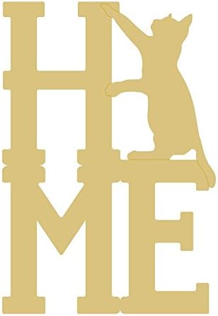 Home Cat Unfinished Wood Home Decor Cat Lover Everyday Door Hanger MDF Shape Canvas Style 1