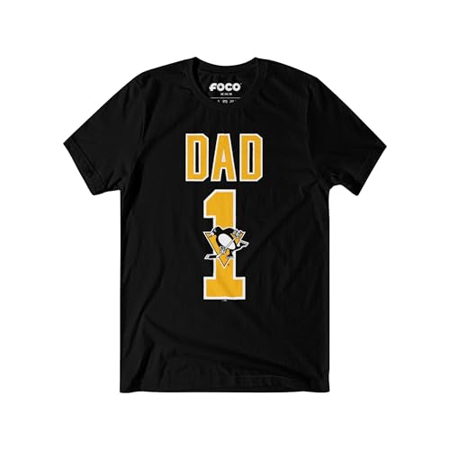 FOCO Pittsburgh Penguins NHL Mens Number 1 Dad T-Shirt - Black - XL