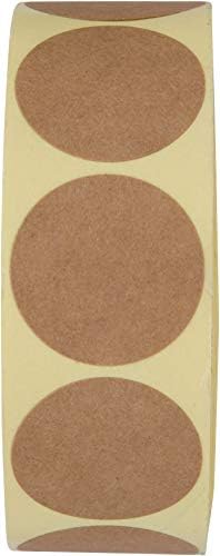 Camp Galaxy 1 Inch Natural Brown Kraft Stickers (1000 Total) - Round Blank Stickers for Store Owners, Crafts, Organizing, Jar and Canning Labels, Price Tags